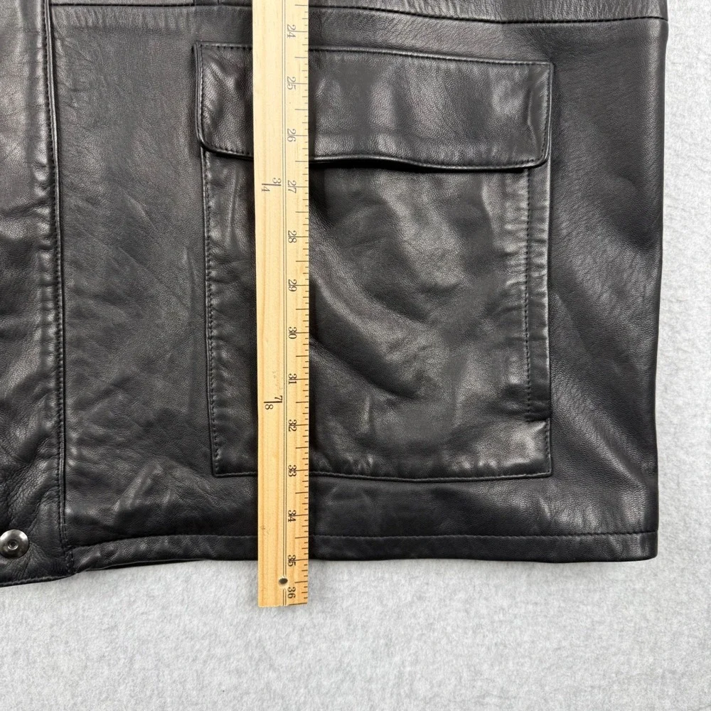 Vintage Remy Leather Jacket Men 46 Black Soft Lambskin Leather Full Zip USA
